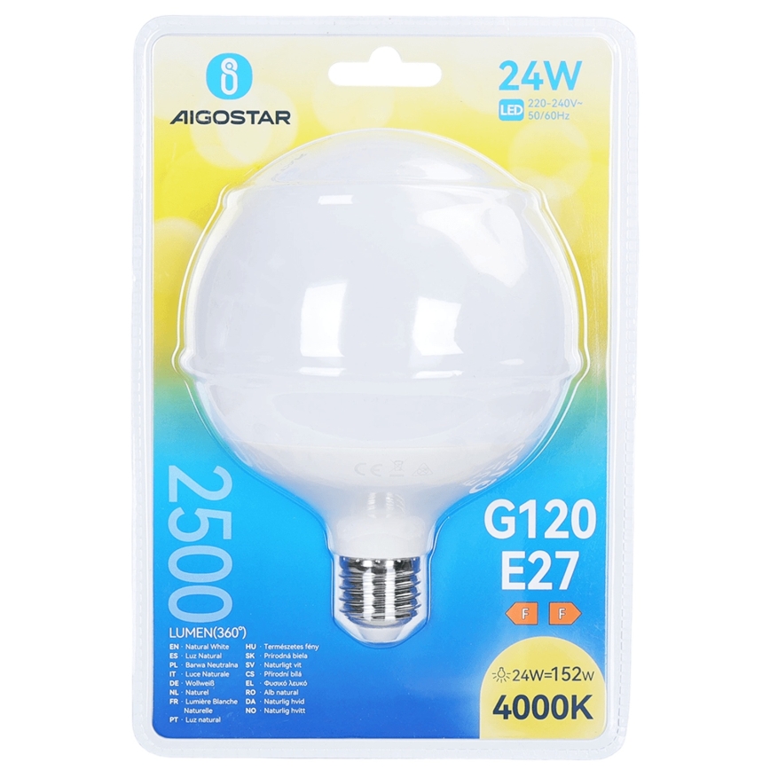 LED žarulja G120 E27/24W/230V 4000K - Aigostar