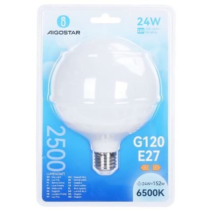 LED žarulja G120 E27/24W/230V 6500K - Aigostar