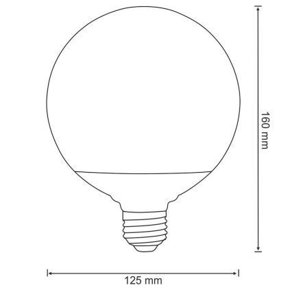 LED Žarulja G125 E27/16W/230V 3000K