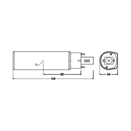 LED Žarulja G24D-2/7W/230V 3000K - Osram