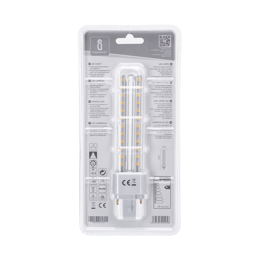 LED Žarulja G24D-3/12W/230V 3000K - Aigostar