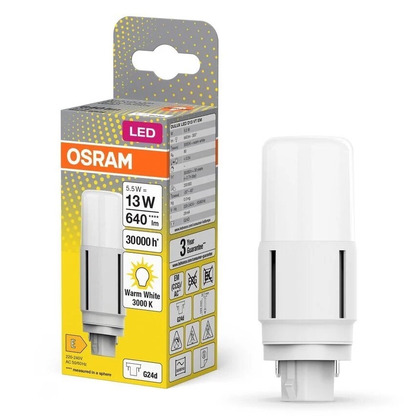 LED Žarulja G24d/5,5W/230V 3000K - Osram