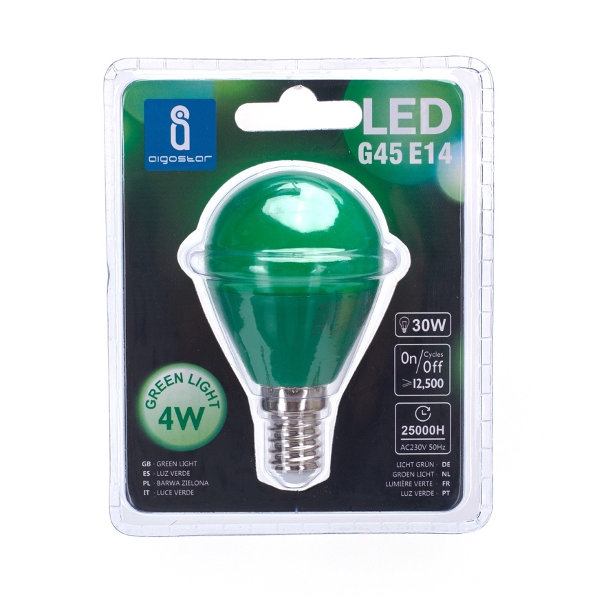 LED Žarulja G45 E14/4W/230V zelena - Aigostar