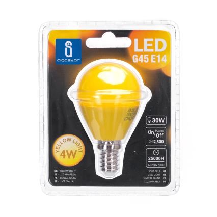 LED Žarulja G45 E14/4W/230V žuta - Aigostar