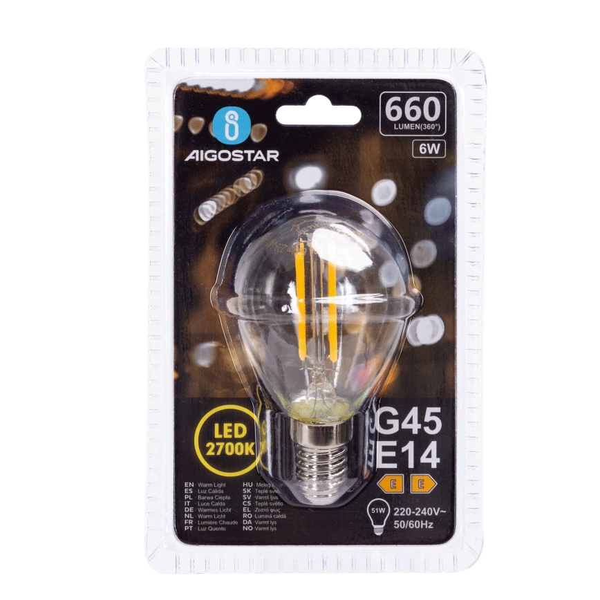 LED Žarulja G45 E14/6W/230V 2700K - Aigostar