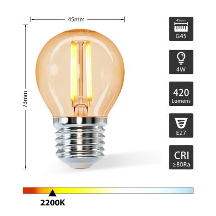 LED Žarulja G45 E27/4W/230V 2200K - Aigostar