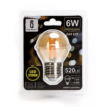 LED Žarulja G45 E27/6W/230V 2200K - Aigostar