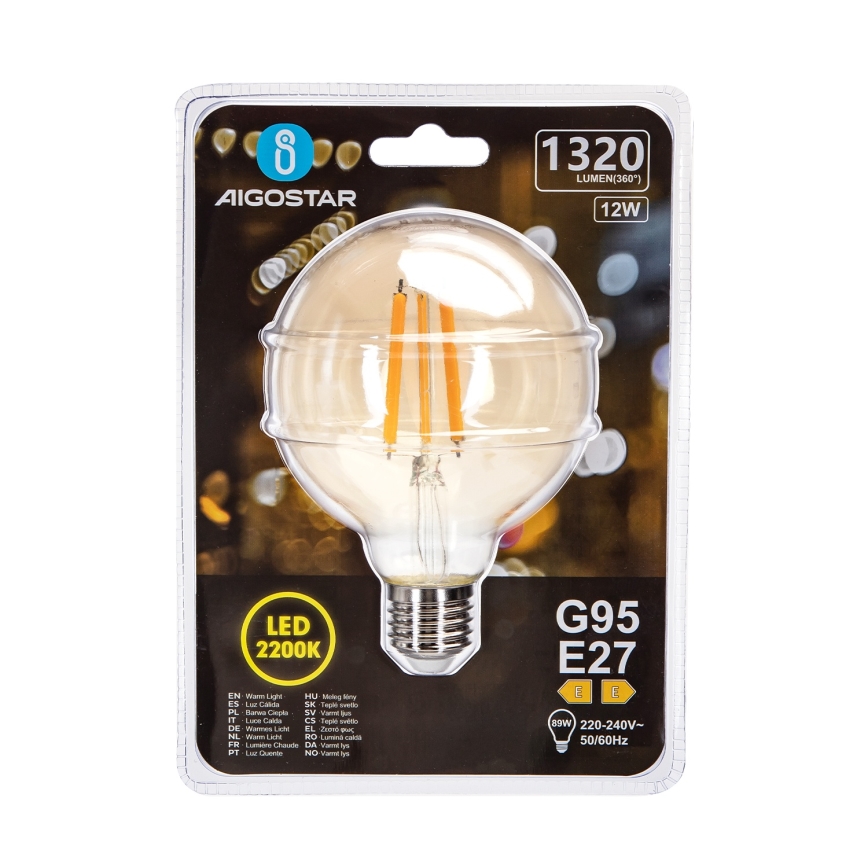 LED Žarulja G95 E27/12W/230V 2200K - Aigostar