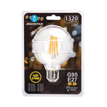 LED Žarulja G95 E27/12W/230V 2700K - Aigostar