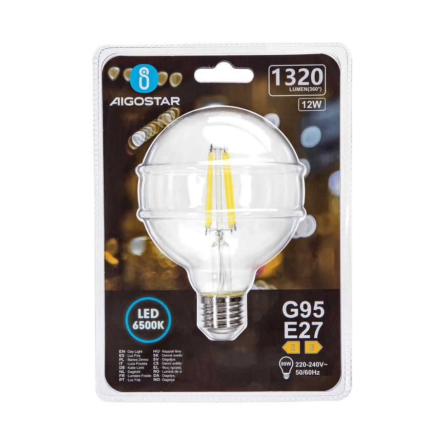 LED Žarulja G95 E27/12W/230V 6500K - Aigostar