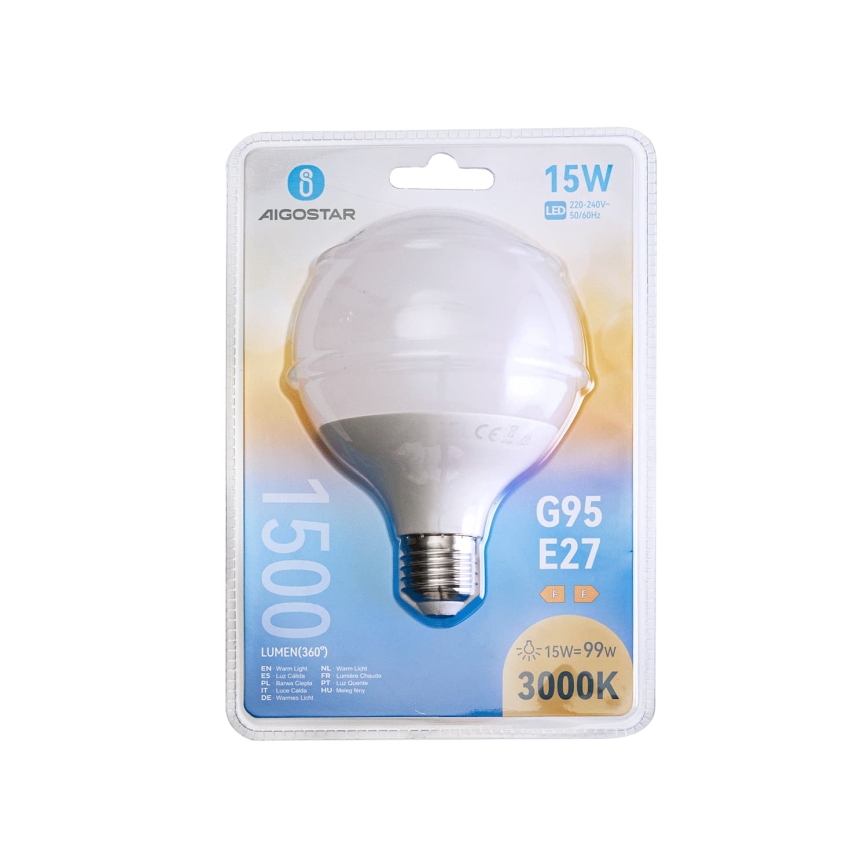 LED žarulja G95 E27/15W/230V 3000K - Aigostar