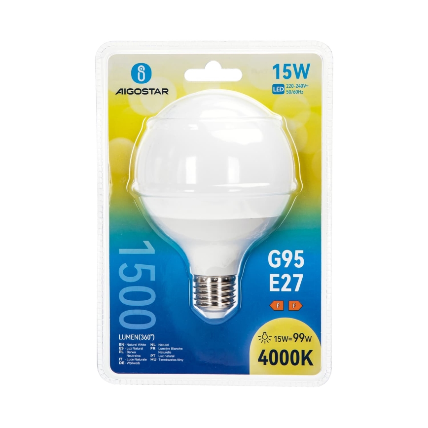 LED žarulja G95 E27/15W/230V 4000K - Aigostar