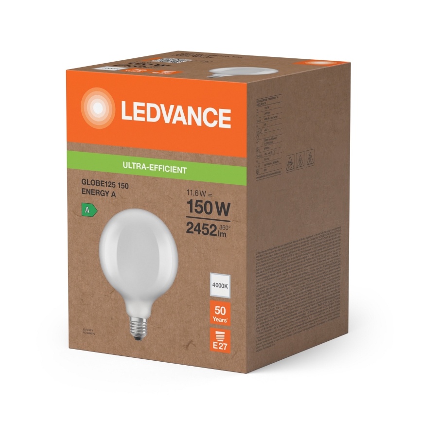 LED žarulja GLOBE CLASSIC FILAMENT G125 E27/11,6W/230V 4000K - Ledvance
