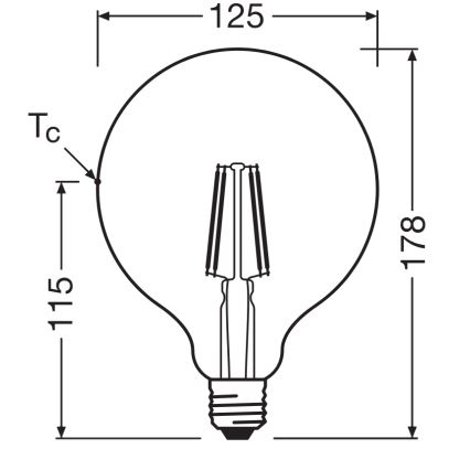 LED žarulja GLOBE CLASSIC FILAMENT G125 E27/4W/230V 2700K - Ledvance