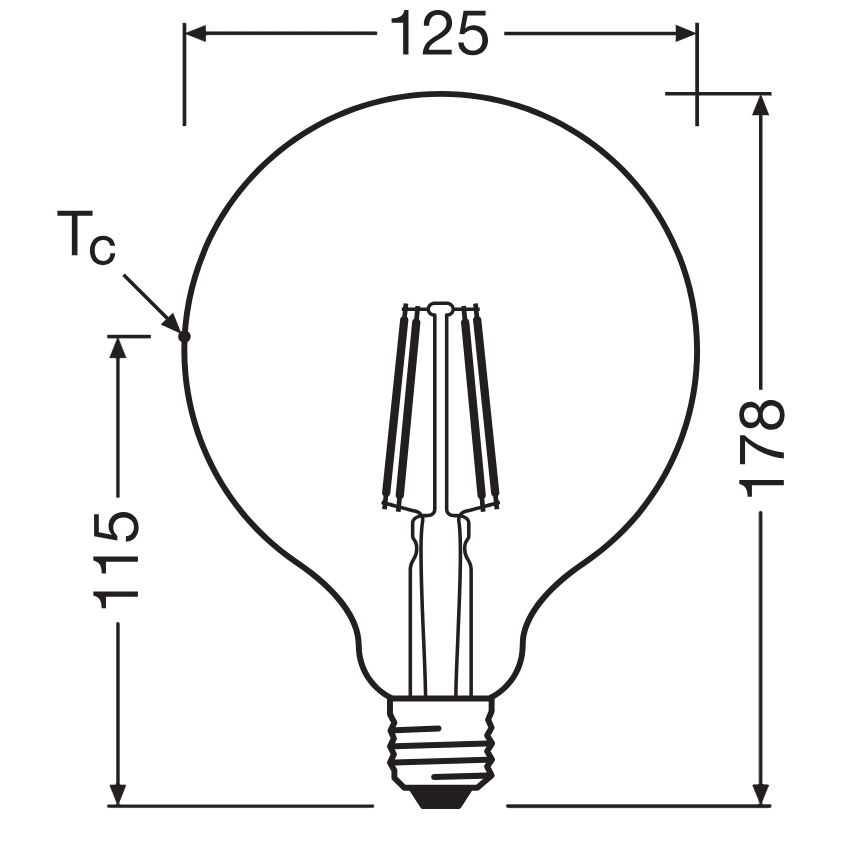 LED žarulja GLOBE CLASSIC FILAMENT G125 E27/4W/230V 2700K - Ledvance