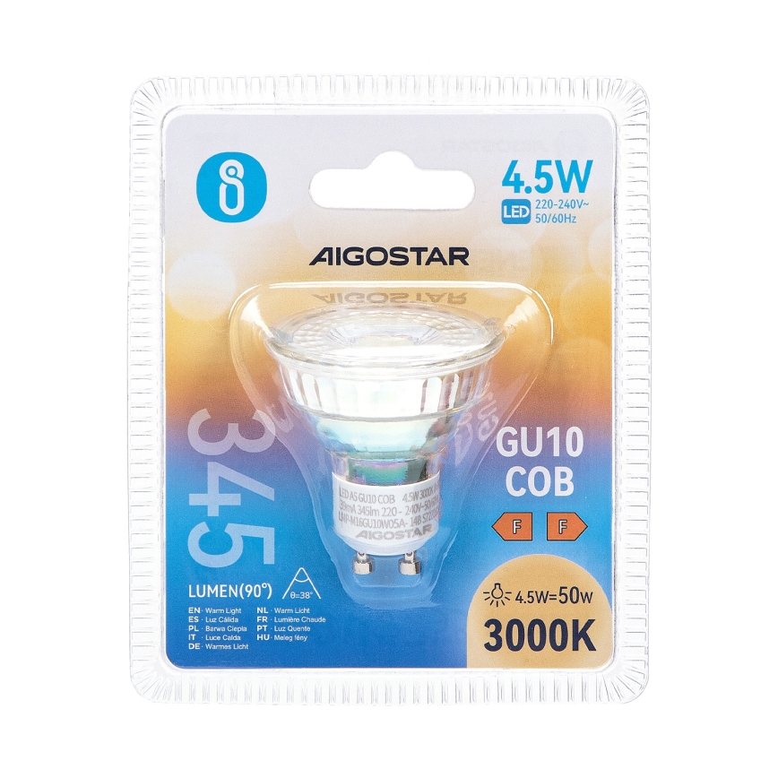 LED Žarulja GU10/4,5W/230V 3000K - Aigostar