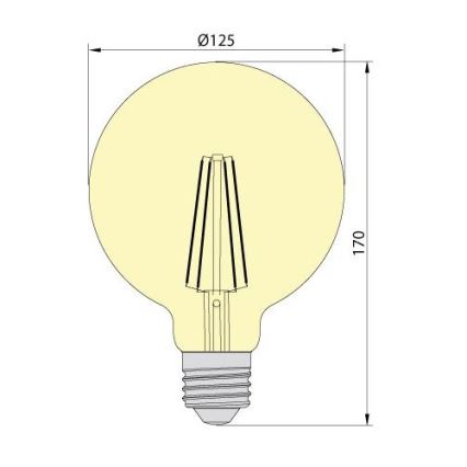 LED Žarulja LEDSTAR AMBER G125 E27/8W/230V 2200K