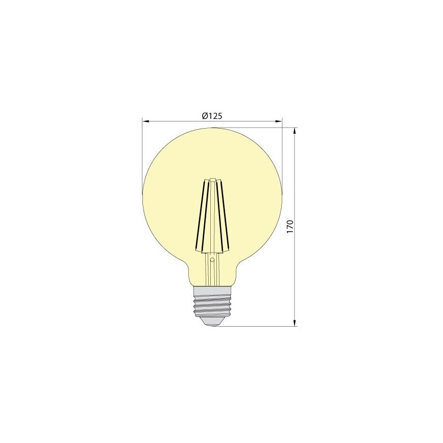LED Žarulja LEDSTAR AMBER G125 E27/8W/230V 2200K