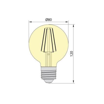 LED Žarulja LEDSTAR AMBER G80 E27/8W/230V 2200K