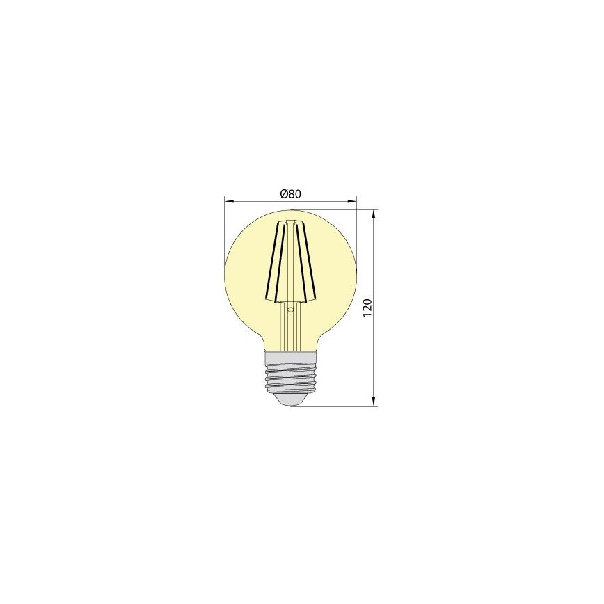 LED Žarulja LEDSTAR AMBER G80 E27/8W/230V 2200K