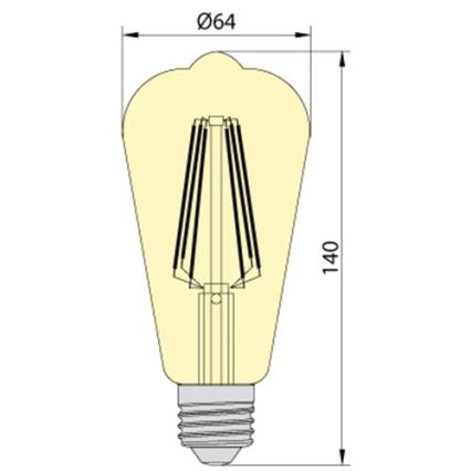 LED Žarulja LEDSTAR AMBER ST64 E27/10W/230V 2200K