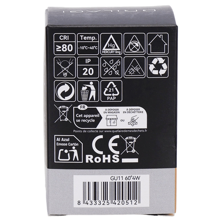 LED žarulja MR11 GU10/4W/230V 3000K 60° - BRILAGI