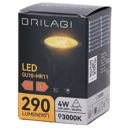 LED žarulja MR11 GU10/4W/230V 3000K 60° crna - BRILAGI