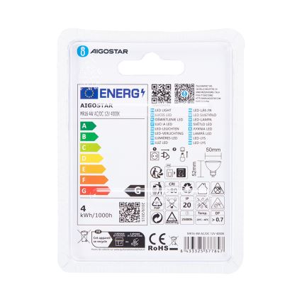 LED Žarulja MR16 GU5,3/4W/12V 4000K - Aigostar