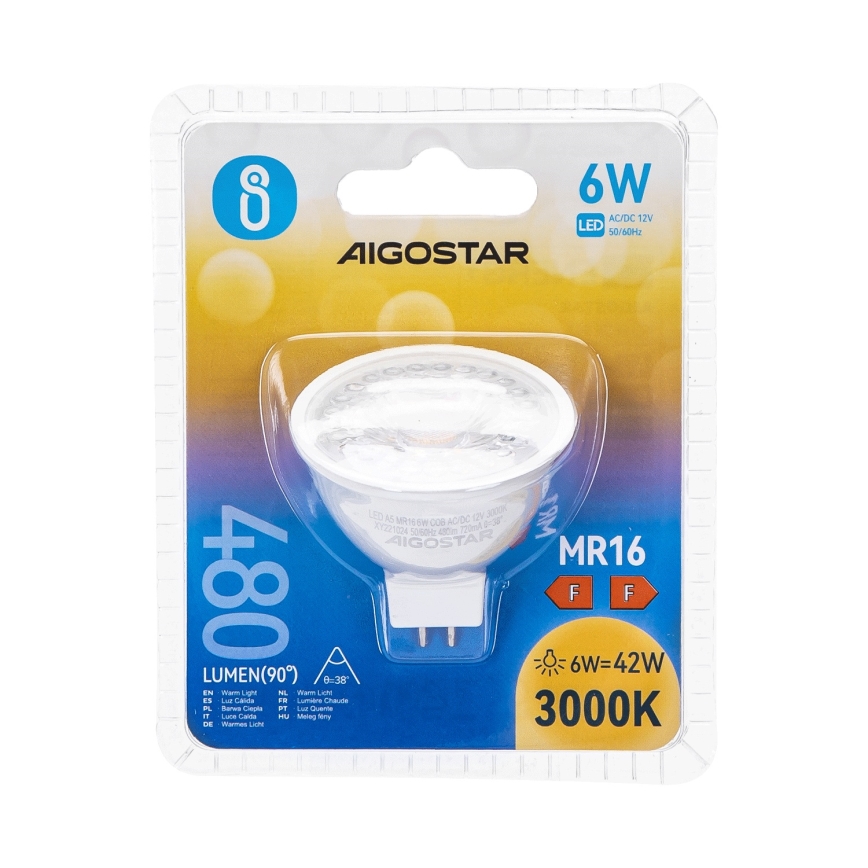LED Žarulja MR16 GU5,3/6W/12V 3000K - Aigostar