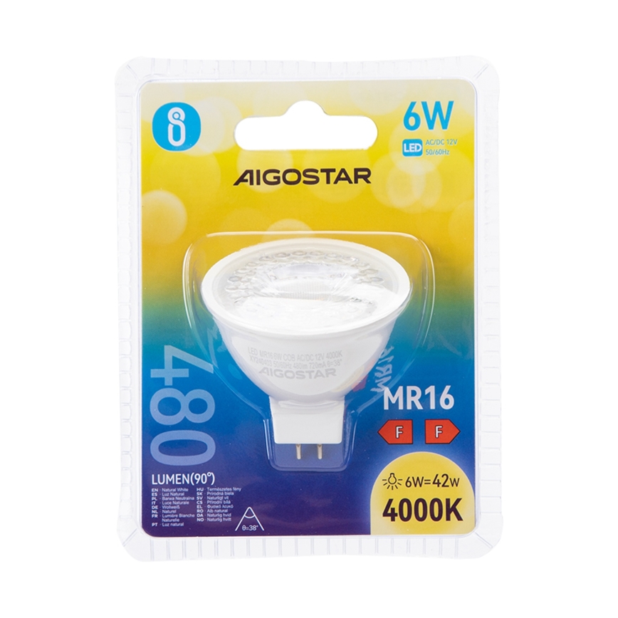 LED Žarulja MR16 GU5,3/6W/12V 4000K - Aigostar