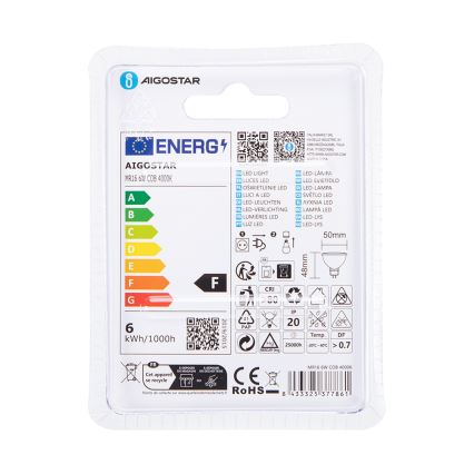 LED Žarulja MR16 GU5,3/6W/12V 4000K - Aigostar
