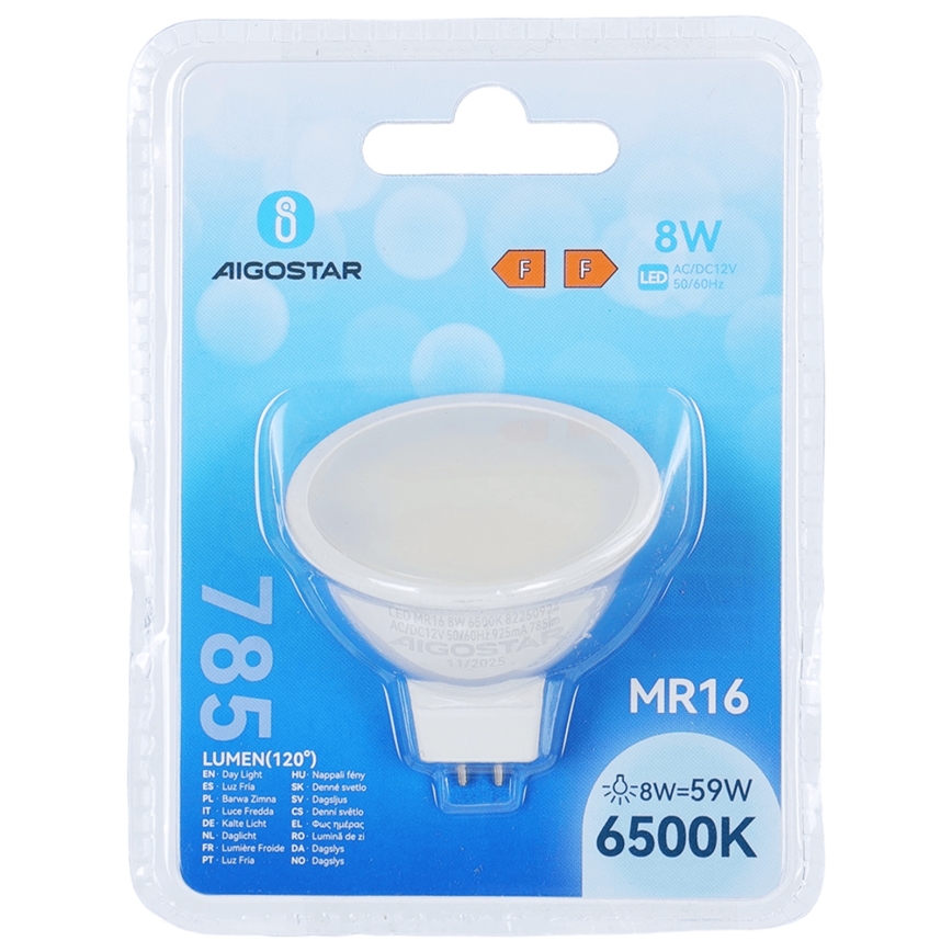 LED žarulja MR16 GU5,3/8W/12V 6500K - Aigostar