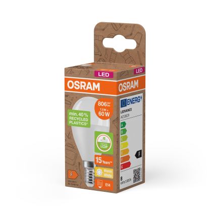 LED žarulja od reciklirane plastike P45 E14/7,5W/230V 2700K - Osram