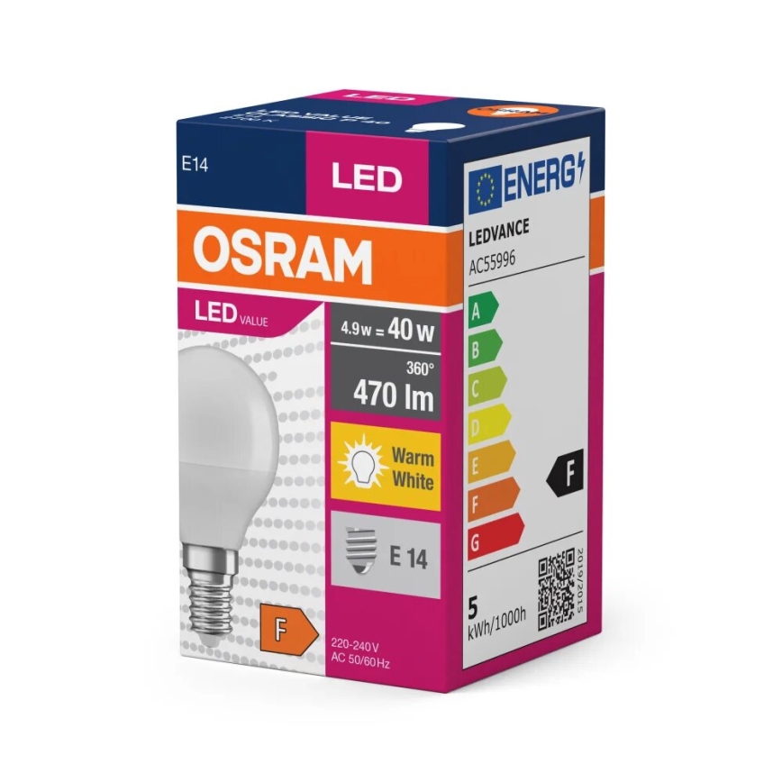 LED Žarulja P40 E14/4,9W/230V 2700K - Osram