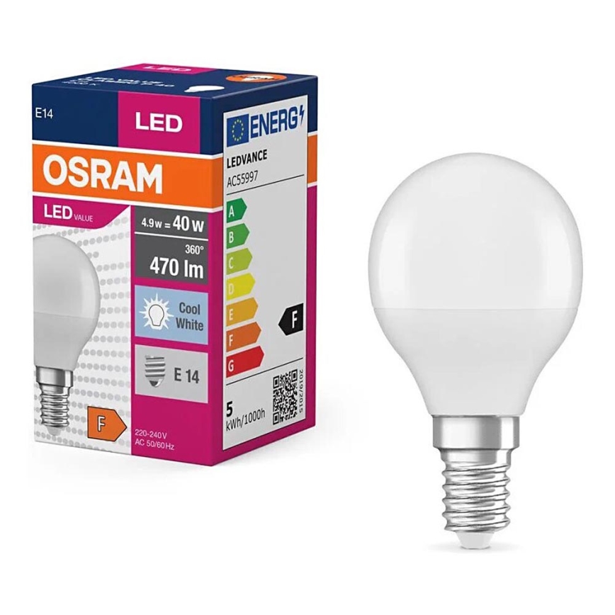 LED Žarulja P40 E14/4,9W/230V 4000K - Osram