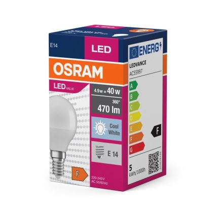 LED Žarulja P40 E14/4,9W/230V 4000K - Osram