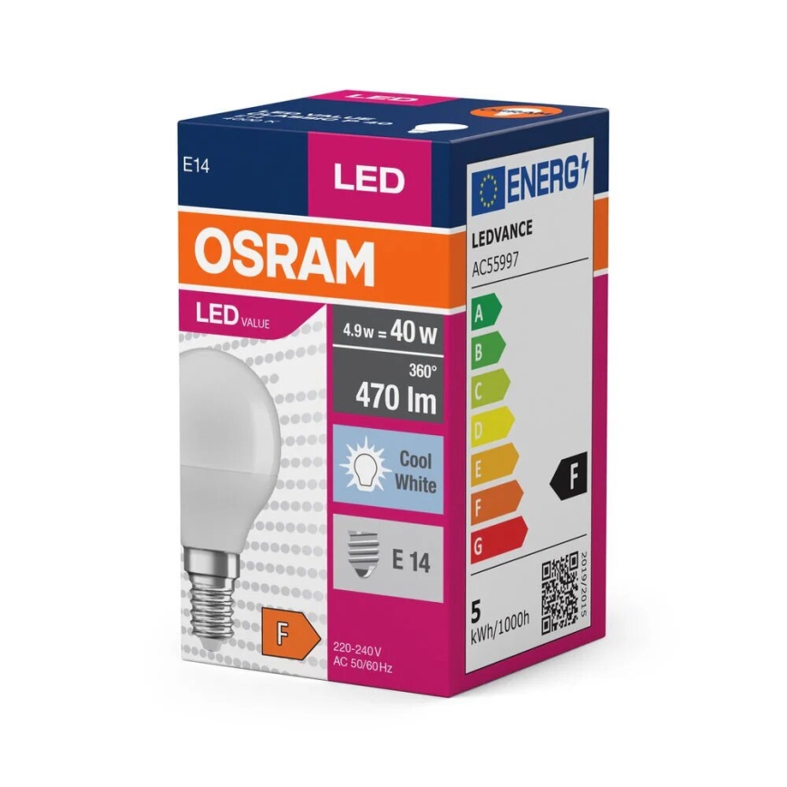 LED Žarulja P40 E14/4,9W/230V 4000K - Osram