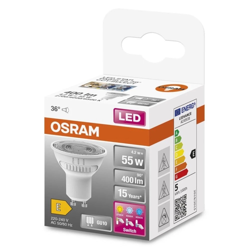 LED Žarulja PAR16 GU10/4,2W/230V 2700/4000/6500K 36° - Osram