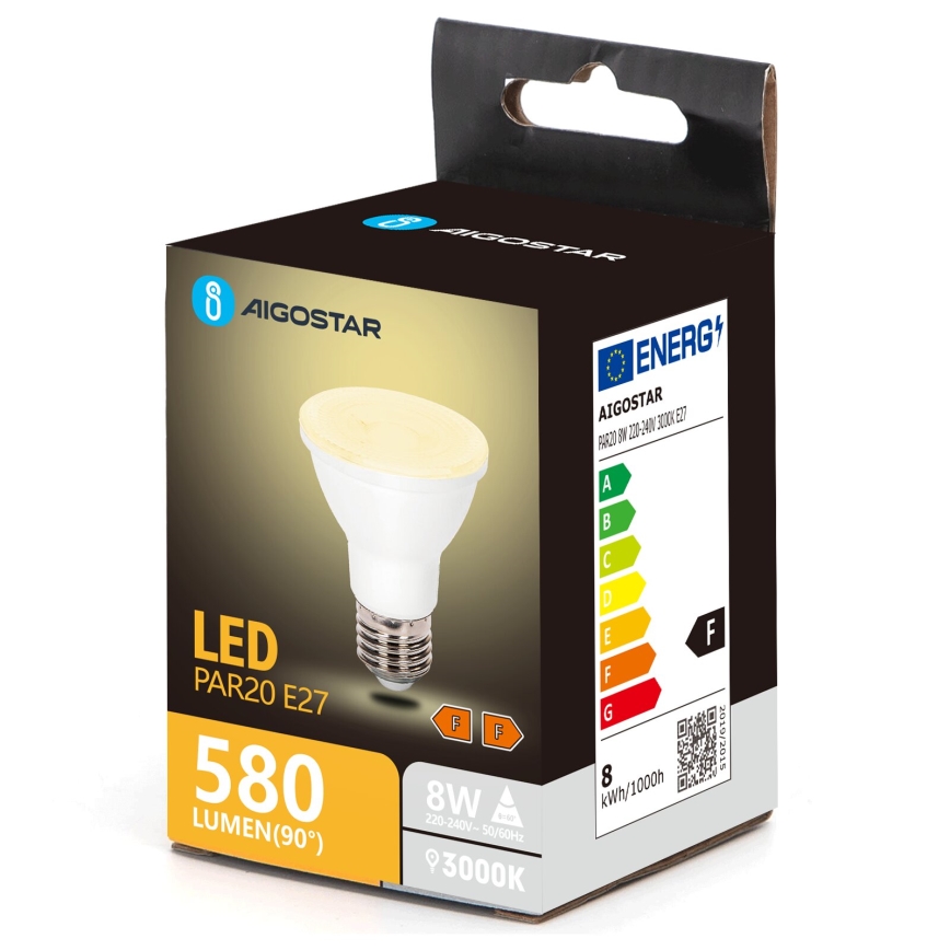 LED Žarulja PAR20 E27/8W/230V 3000K - Aigostar