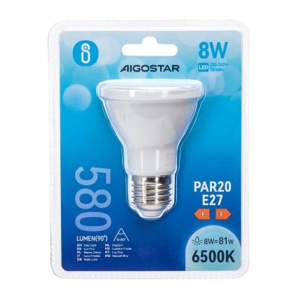 LED Žarulja PAR20 E27/8W/230V 6500K - Aigostar