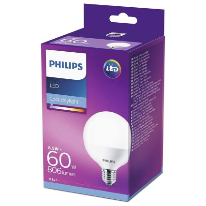 LED Žarulja Philips G95 E27/8,5W/230V 6500K