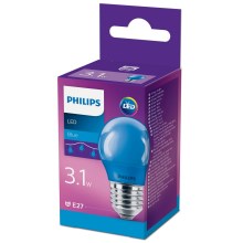 LED Žarulja  Philips P45 E27/3,1W/230V plava