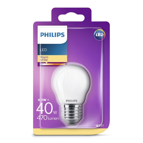 LED Žarulja Philips P45 E27/4,3W/230V 2700K