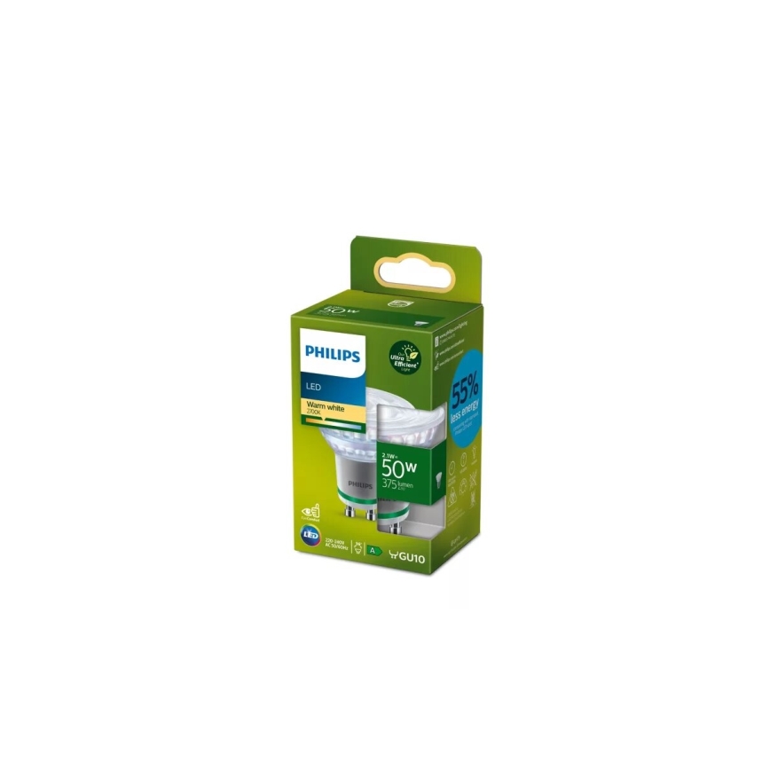 LED Žarulja Philips PAR16 GU10/2,1W/230V 2700K