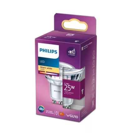 LED Žarulja Philips PAR16 GU10/2,7W/230V 2700K