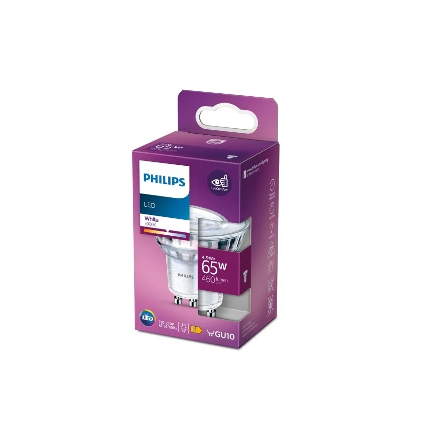 LED Žarulja Philips PAR16 GU10/4,9W/230V 3000K
