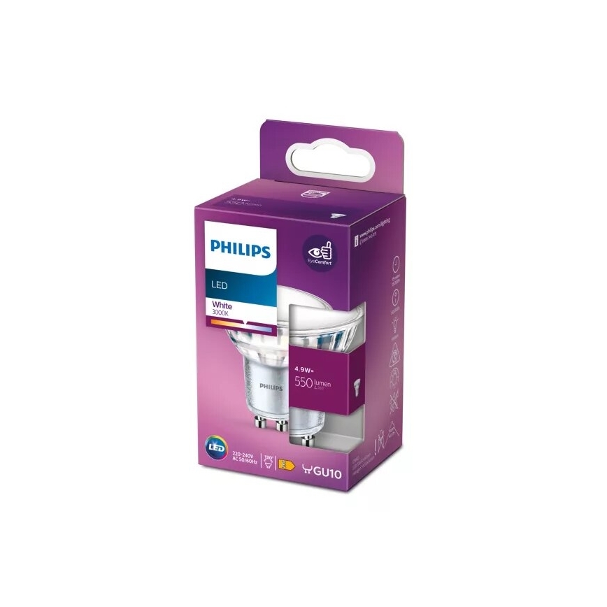 LED Žarulja Philips PAR16 GU10/4,9W/230V 3000K