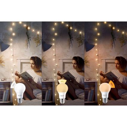 LED Žarulja Philips SCENE SWITCH A60 E27/8W/230V 2200K-2700K