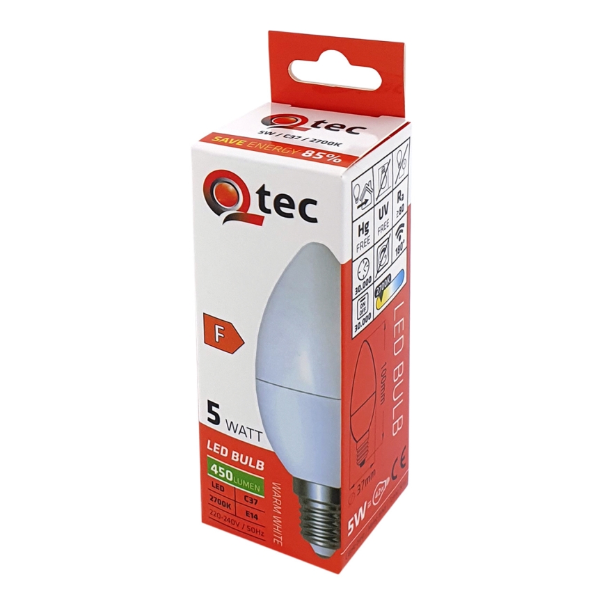 LED Žarulja Qtec C35 E14/5W/230V 2700K