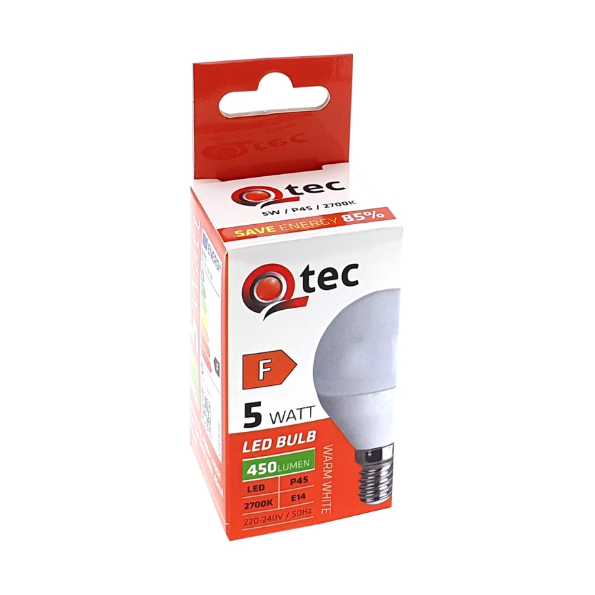 LED Žarulja Qtec P45 E14/5W/230V 2700K